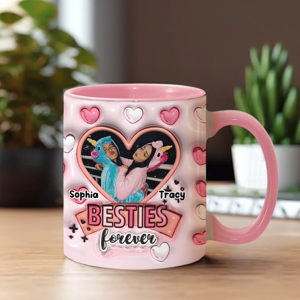 Besties forever - Personalized Bestie Accent Mug