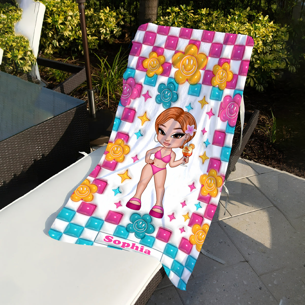 Bestie Forever - Personalized Bestie Beach Towel