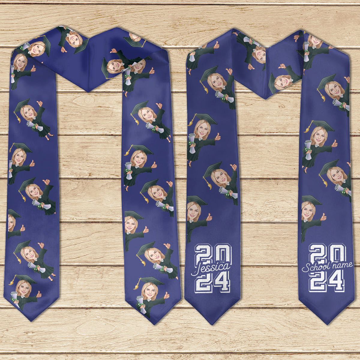Caricature Funny Character - Personalized Graduation Graduation Stole