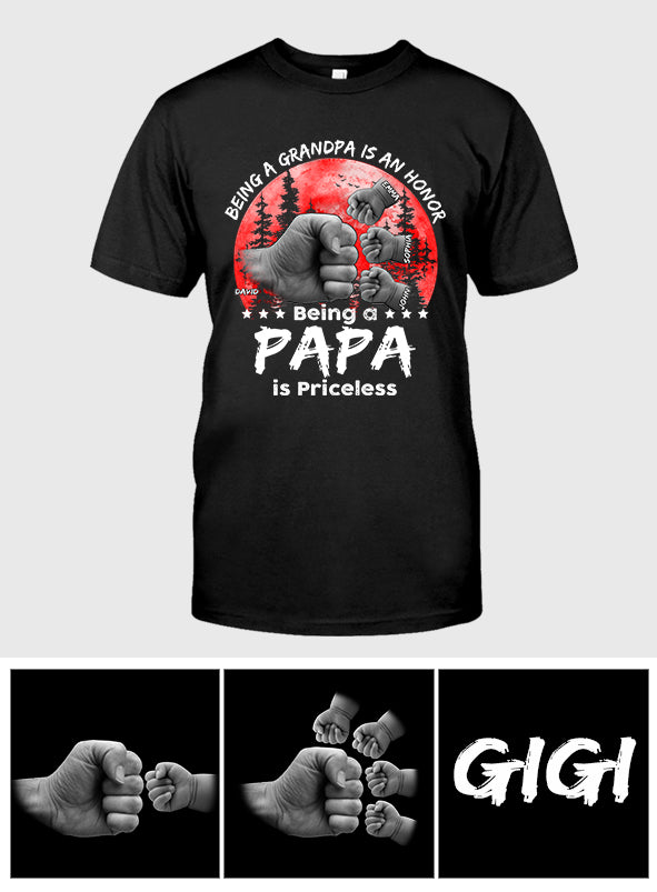 Father Son Red Moon Fist Bump - Personalized Father T-shirt And Hoodie
