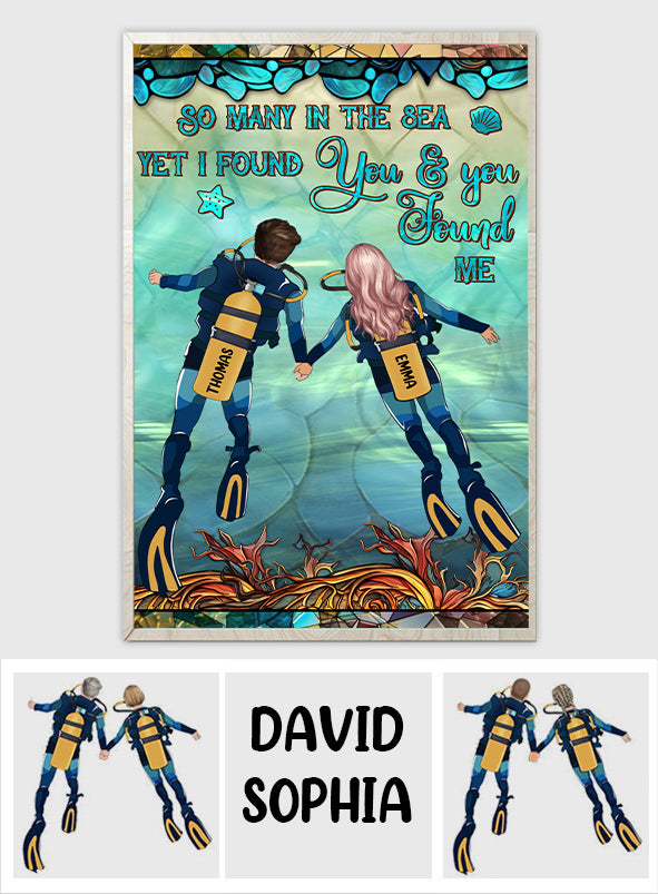 You & Me And The Sea - Personalized Scuba Diving Canvas And Poster