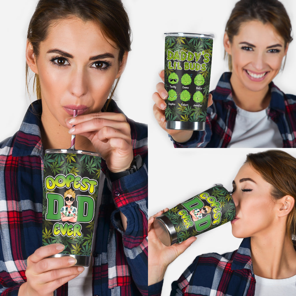 Dopest Dad Marijuana Daddy - Personalized Weed Tumbler