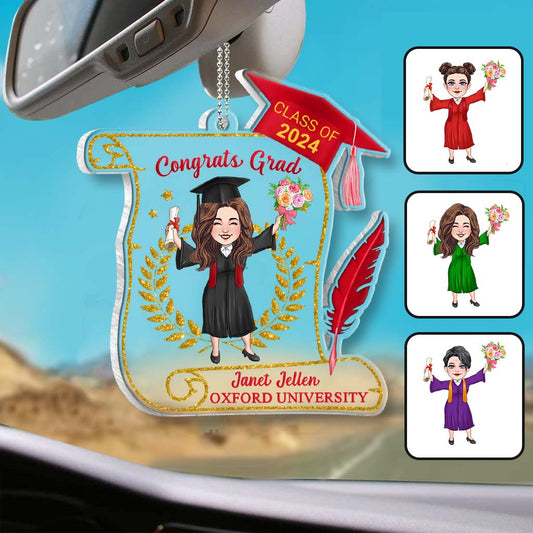 Congratulation Grad - Personalized Graduation Transparent Car Ornament