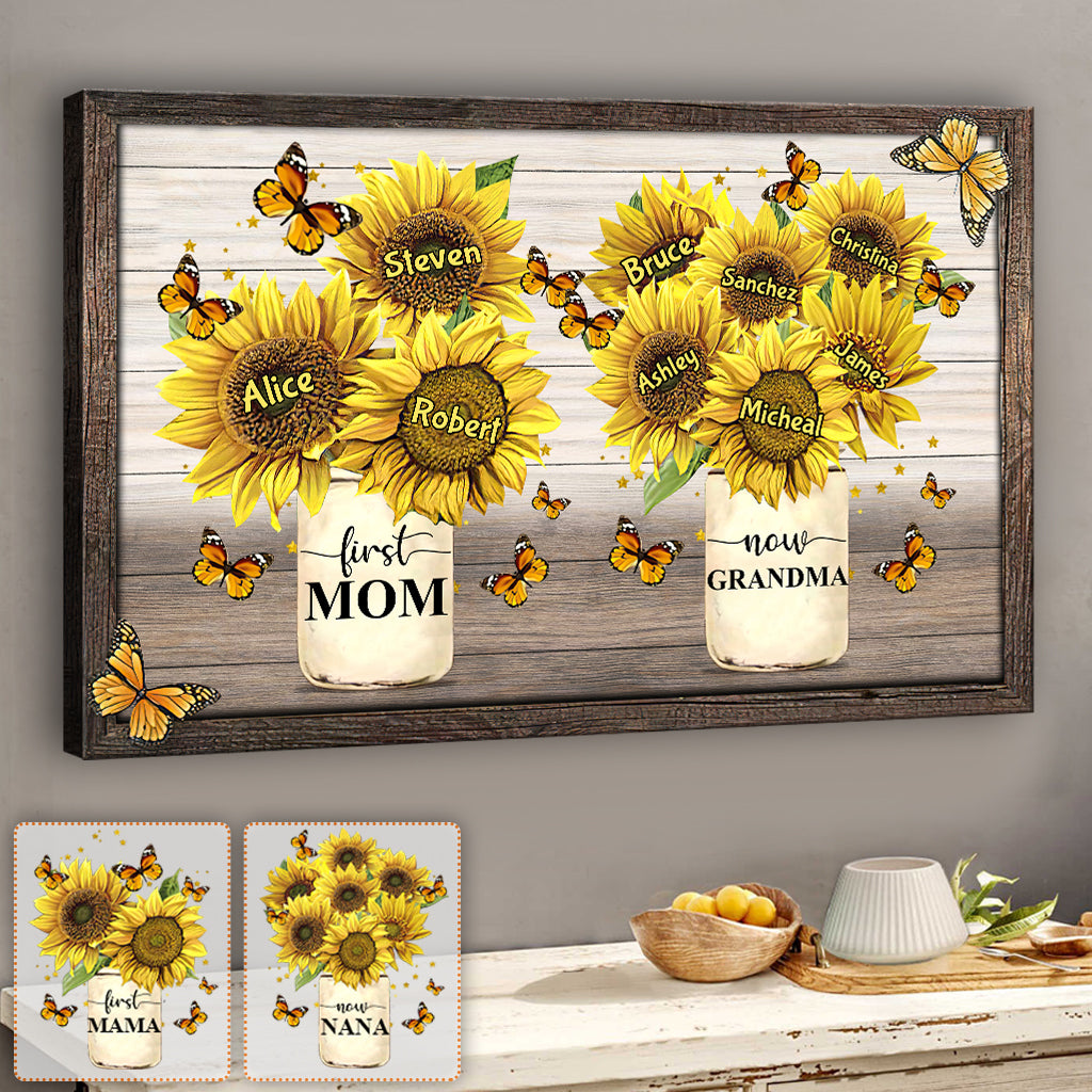 First Mom Now Grandma - Personalized Grandma Canvas And Poster