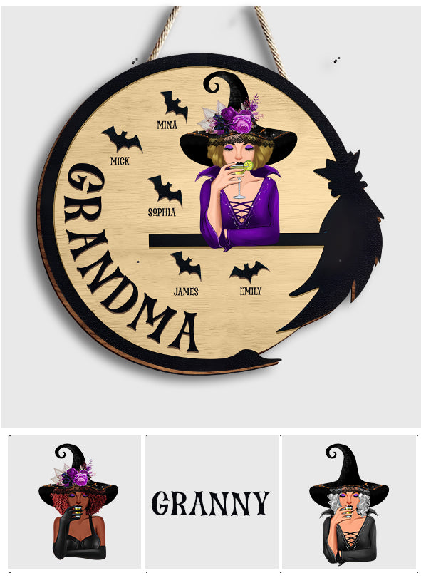 Happy Halloween - Personalized Grandma Custom Shaped Wood Sign