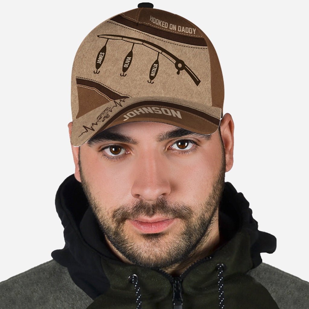 Hooked On Dad - Personalized Father Classic Cap
