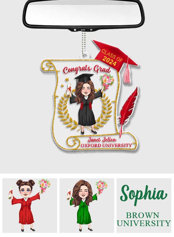 Congratulation Grad - Personalized Graduation Transparent Car Ornament