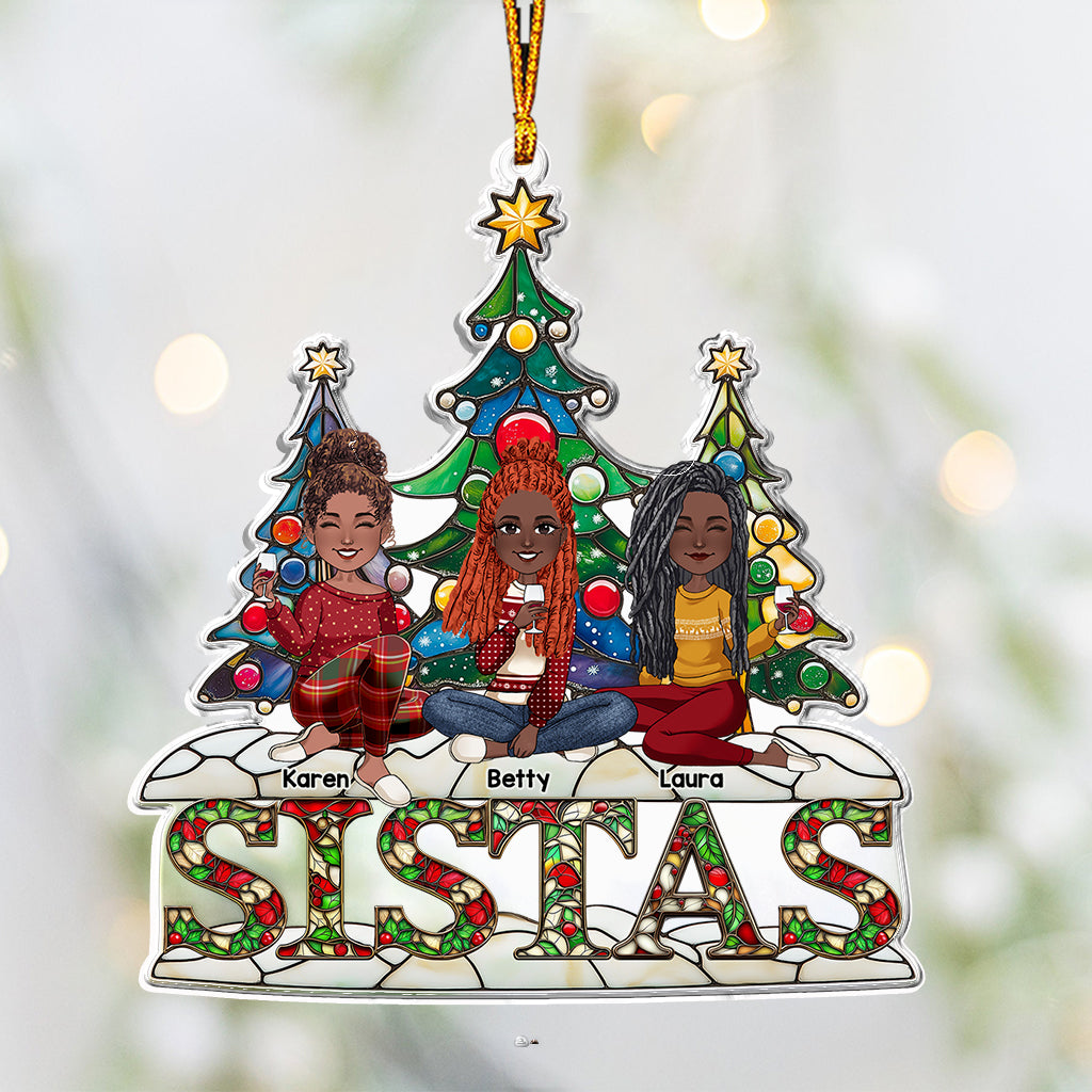 Sistas - Personalized Bestie Custom Shaped Ornament