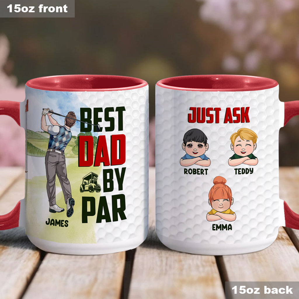Best Dad by Par - Personalized Golf Accent Mug