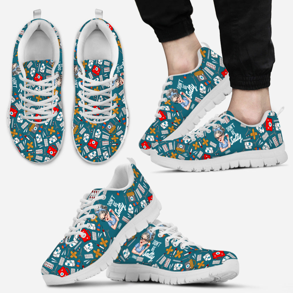 Don't Be Salty - Personalized Nurse Sneakers