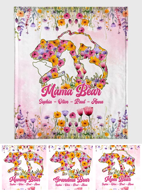Mama Bear - Personalized Mother Blanket