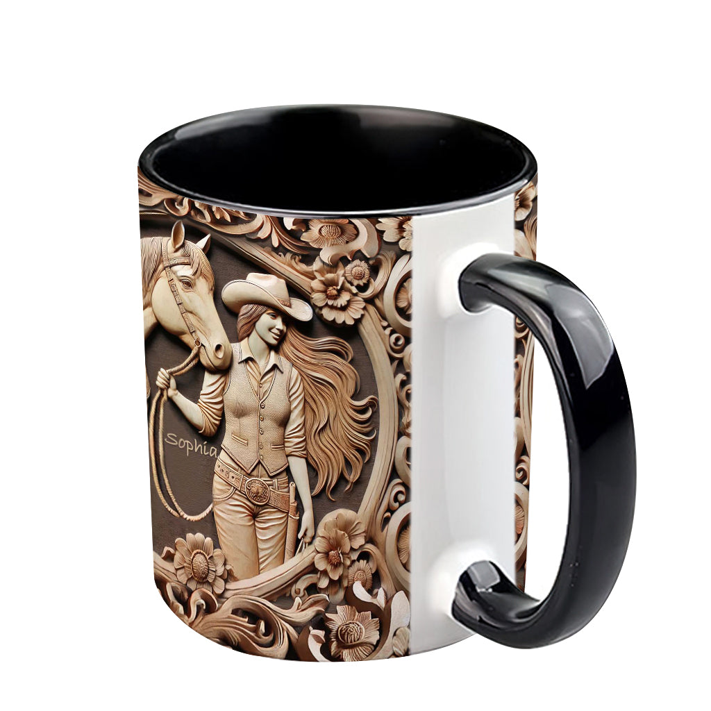 A Girl And Her Horse - Personalized Horse Accent Mug