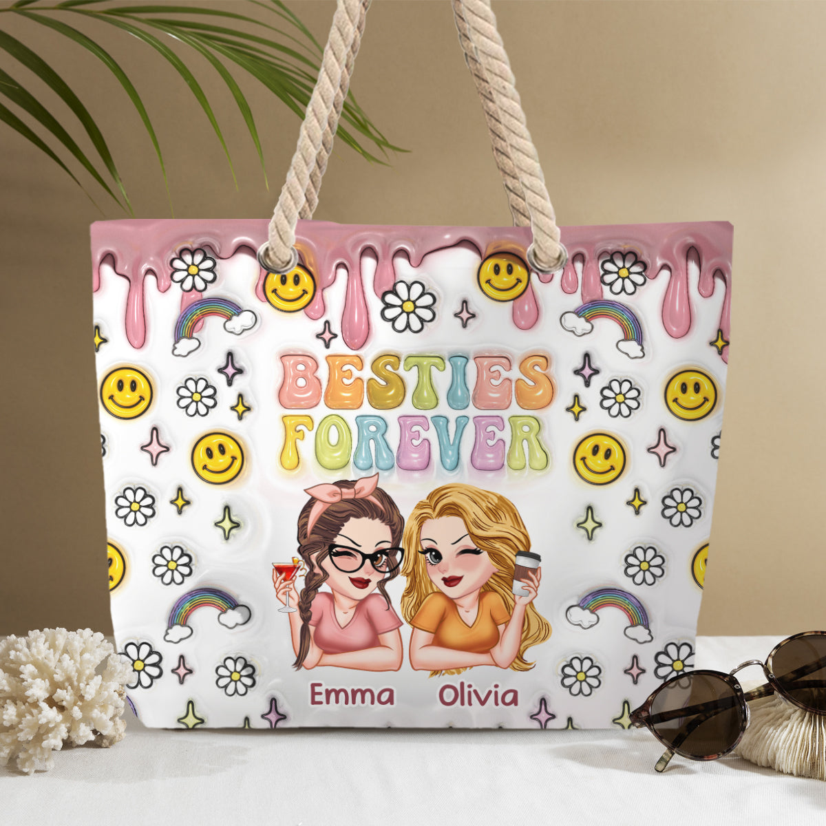 Besties Forever - Personalized Bestie Beach Bag