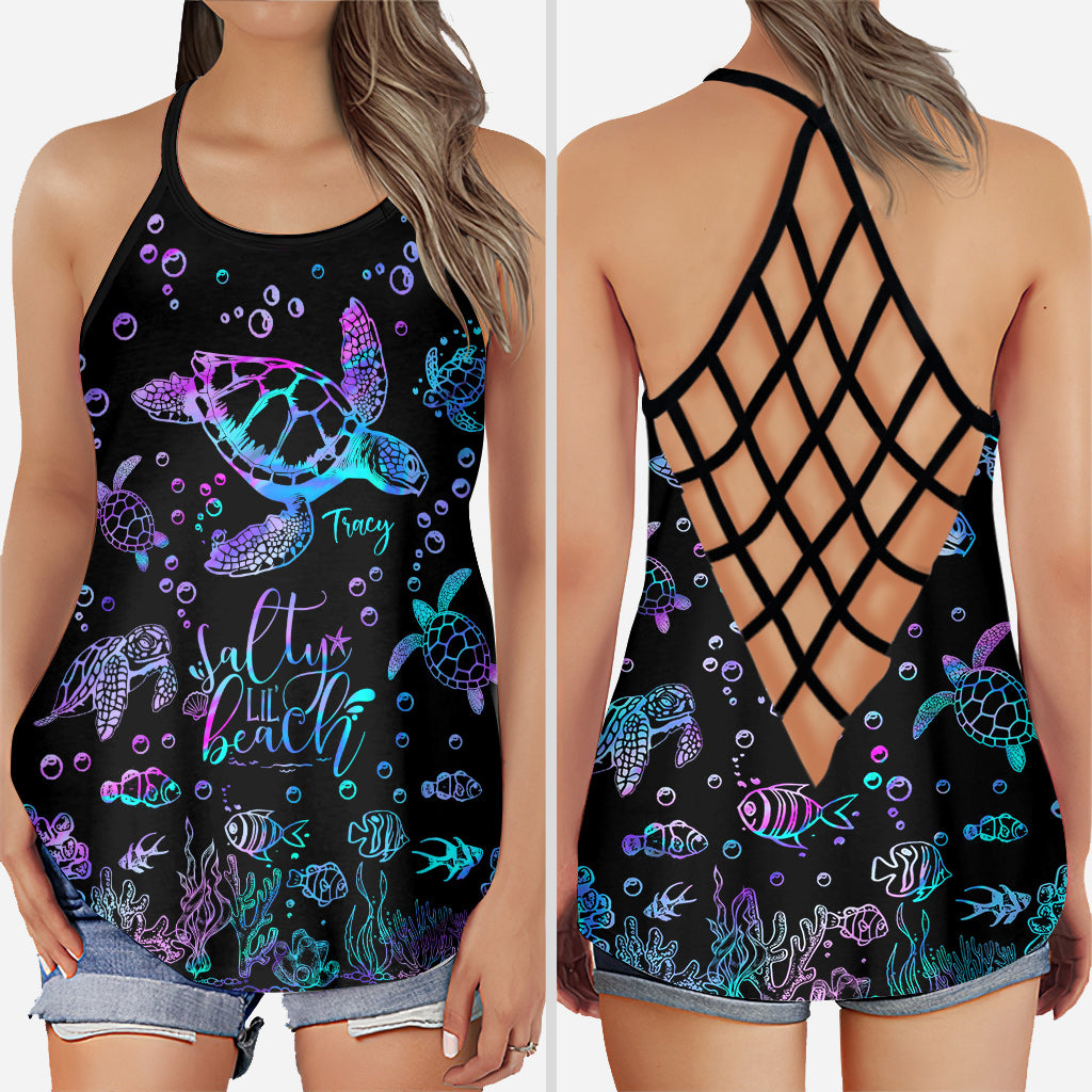 Sea Turtles - Personalized Turtle Cross Tank Top