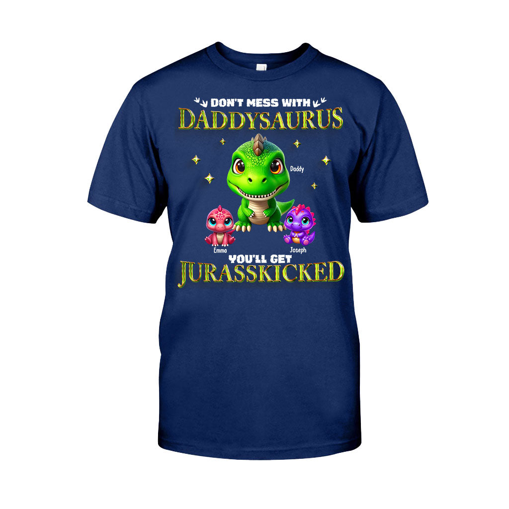 Daddysaurus Grandpasaurus 3D Dinosaurs - Personalized Father T-shirt And Hoodie