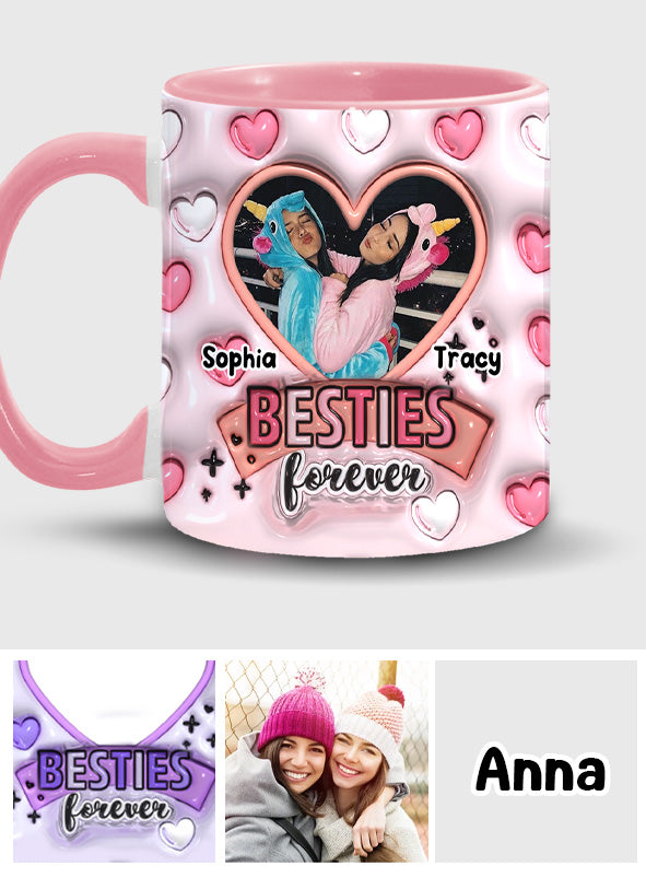 Besties forever - Personalized Bestie Accent Mug