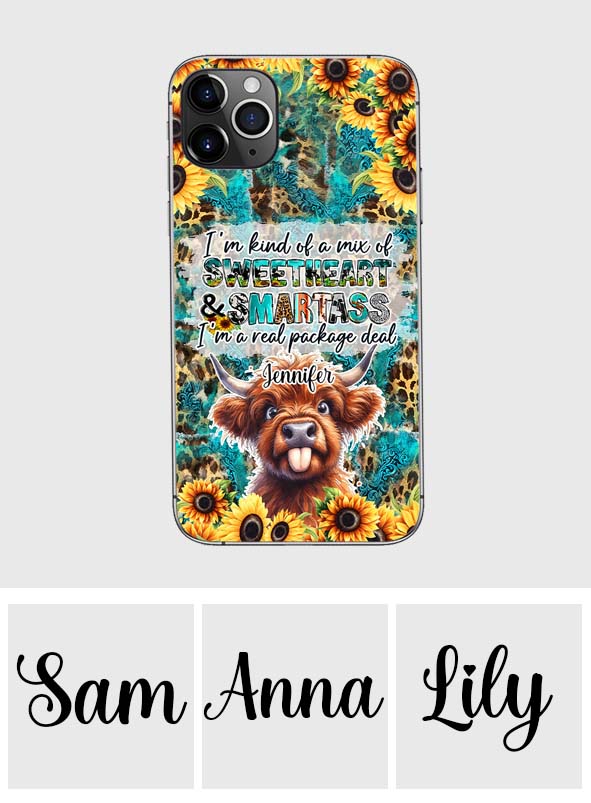 Coque de téléphone personnalisée « Vache des Highlands impertinente »
