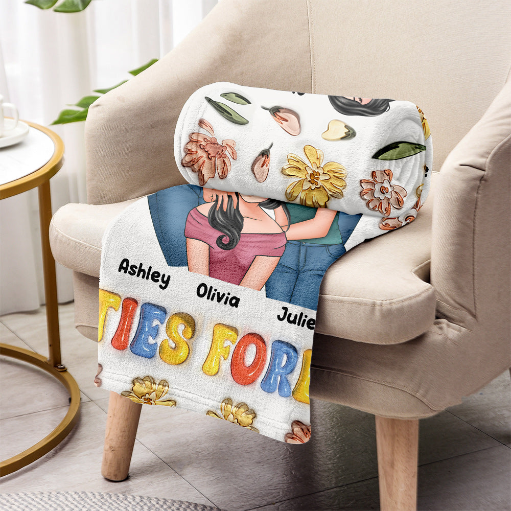 Besties Forever Floral Style - Personalized Bestie Blanket