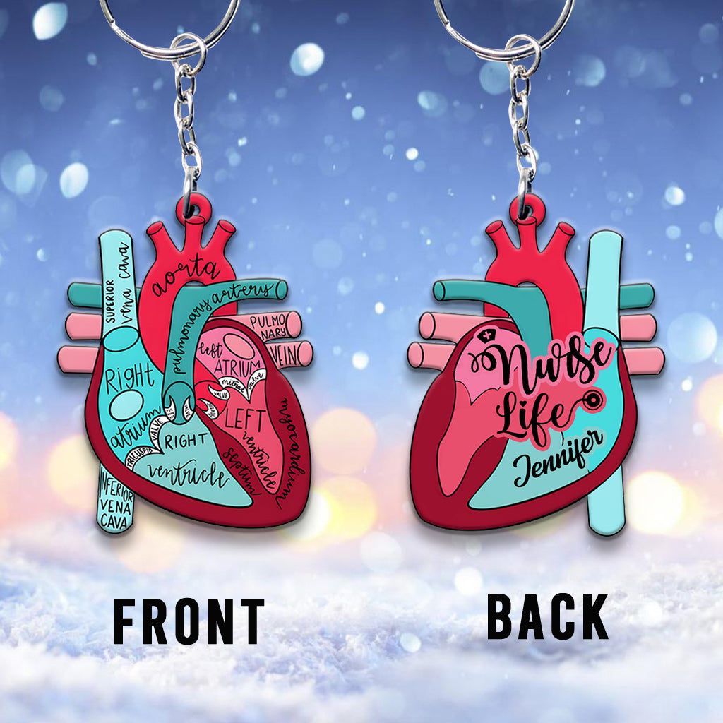 Nurse Life Heart Anatomy - Personalized Nurse Keychain