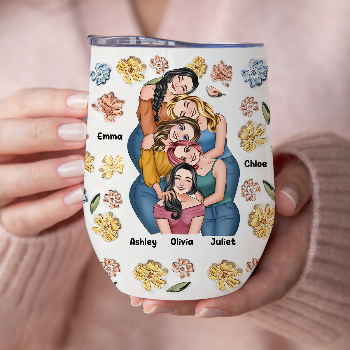 Besties Forever - Personalized Bestie Wine Tumbler