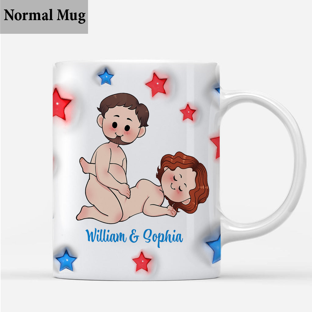 I Like How He Bangs I Like How She Explodes 4th July - Personalized Couple Mug