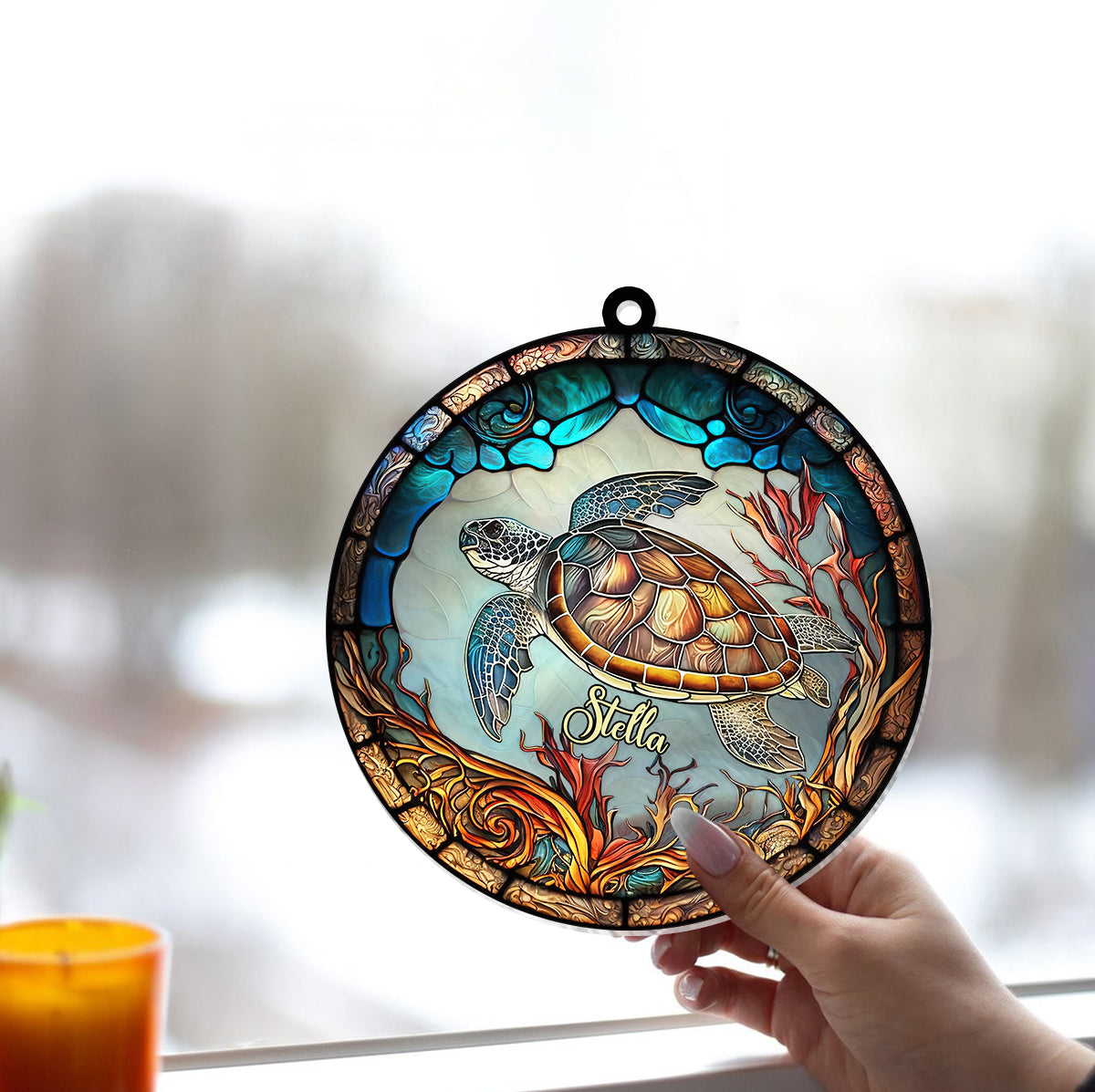 Love Turtles - Personalized Turtle Window Hanging Suncatcher Ornament