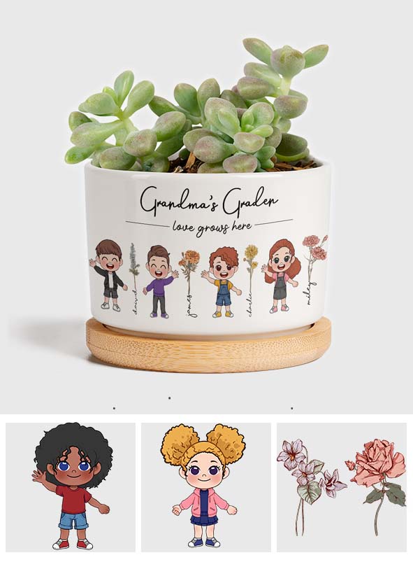 Grandma's Garden - Personalized Grandma Ceramic Plant Pot