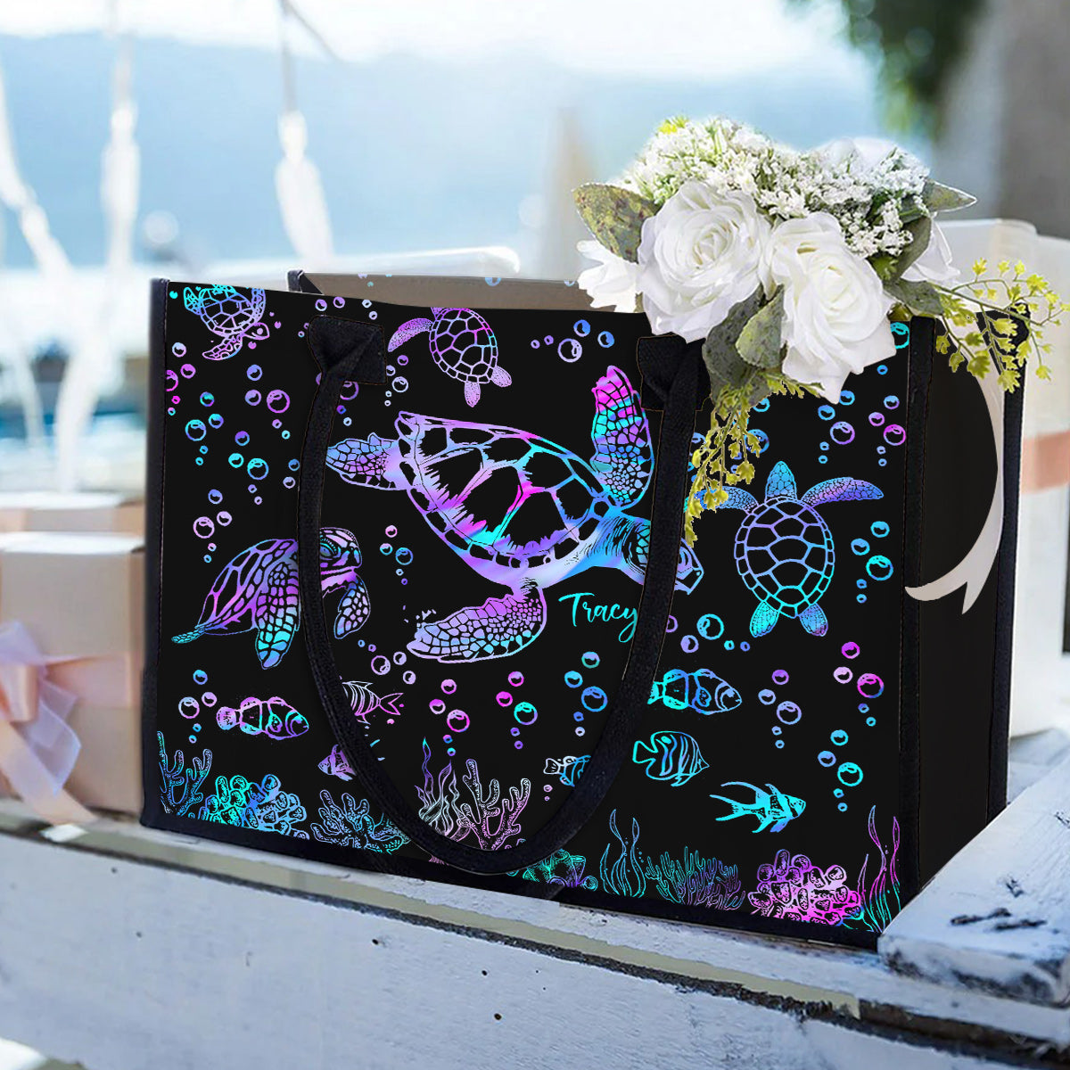 Sea Turtles - Personalized Turtle Canvas Tote Bag