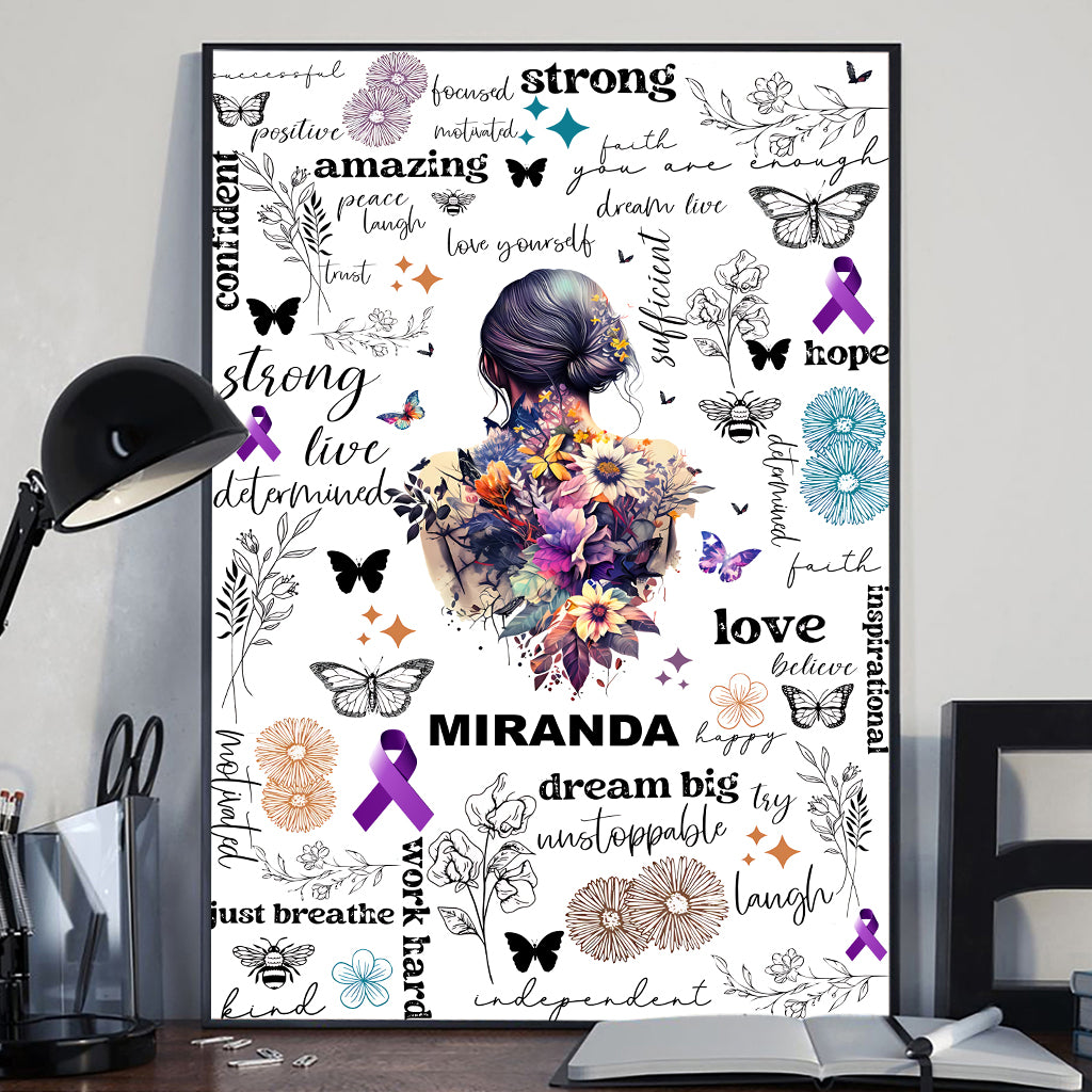 Just Breathe Amazing Strong - Personalized Mental Health Awareness Canvas And Poster