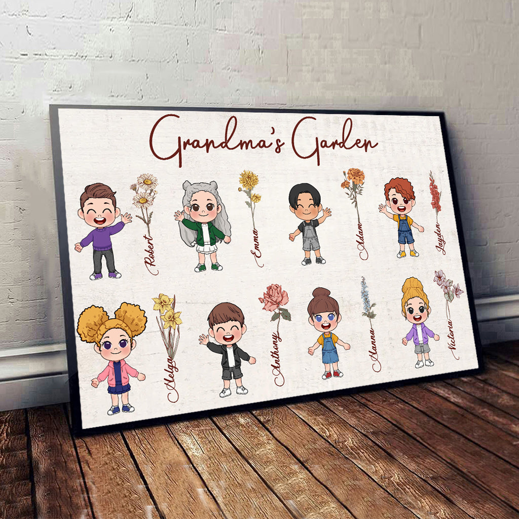 Grandma's Garden - Personalized Grandma Canvas And Poster