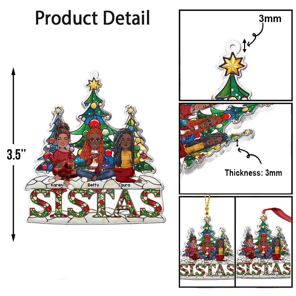 Sistas - Personalized Bestie Custom Shaped Ornament
