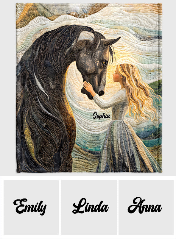 Just A Girl Who Loves Horses - Personalized Horse Blanket
