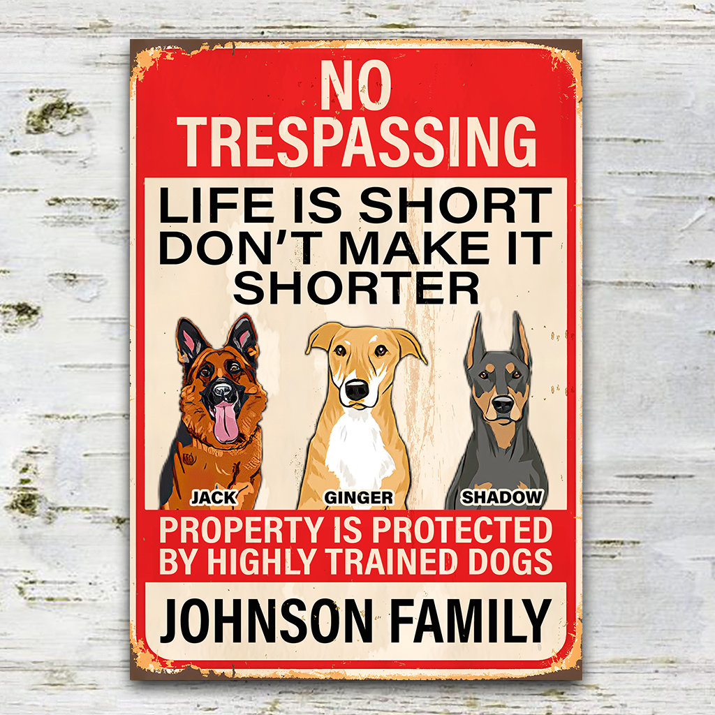 Life Is Short - Personalized Dog Rectangle Metal Sign