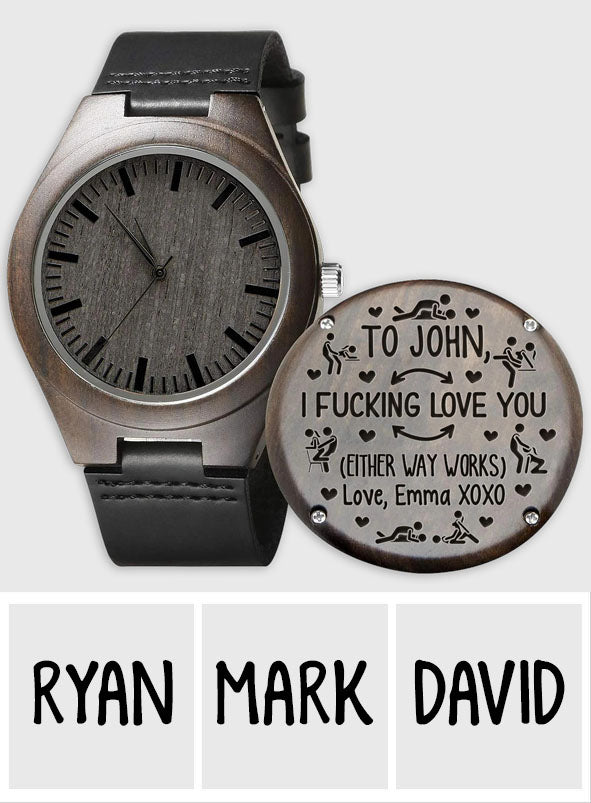 I Love You - Personalized Couple Personalized Engraved Wooden Watch