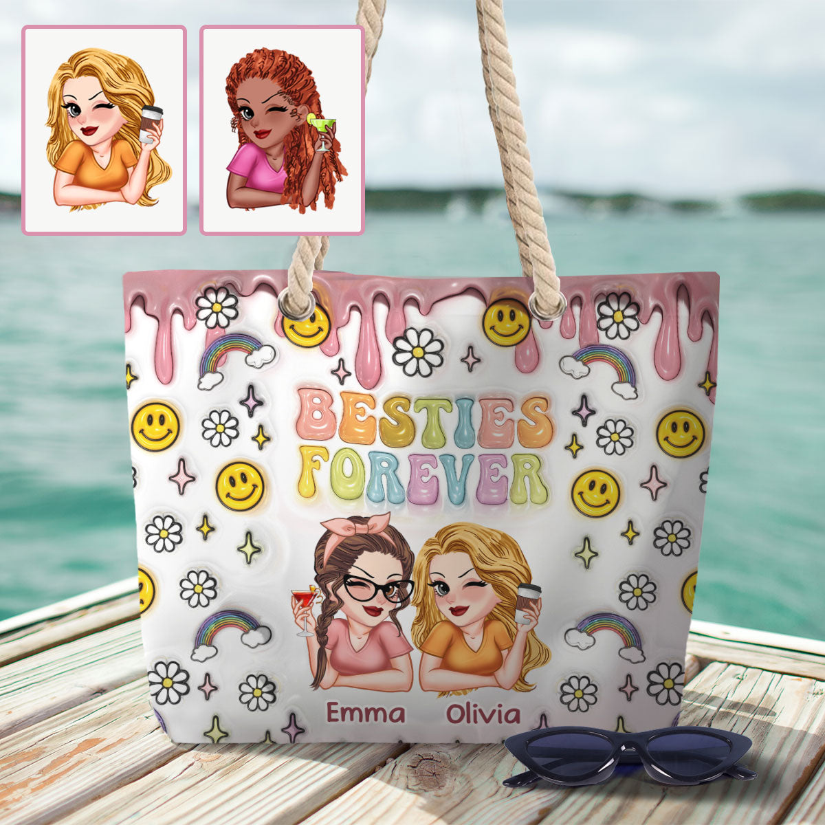 Besties Forever - Personalized Bestie Beach Bag