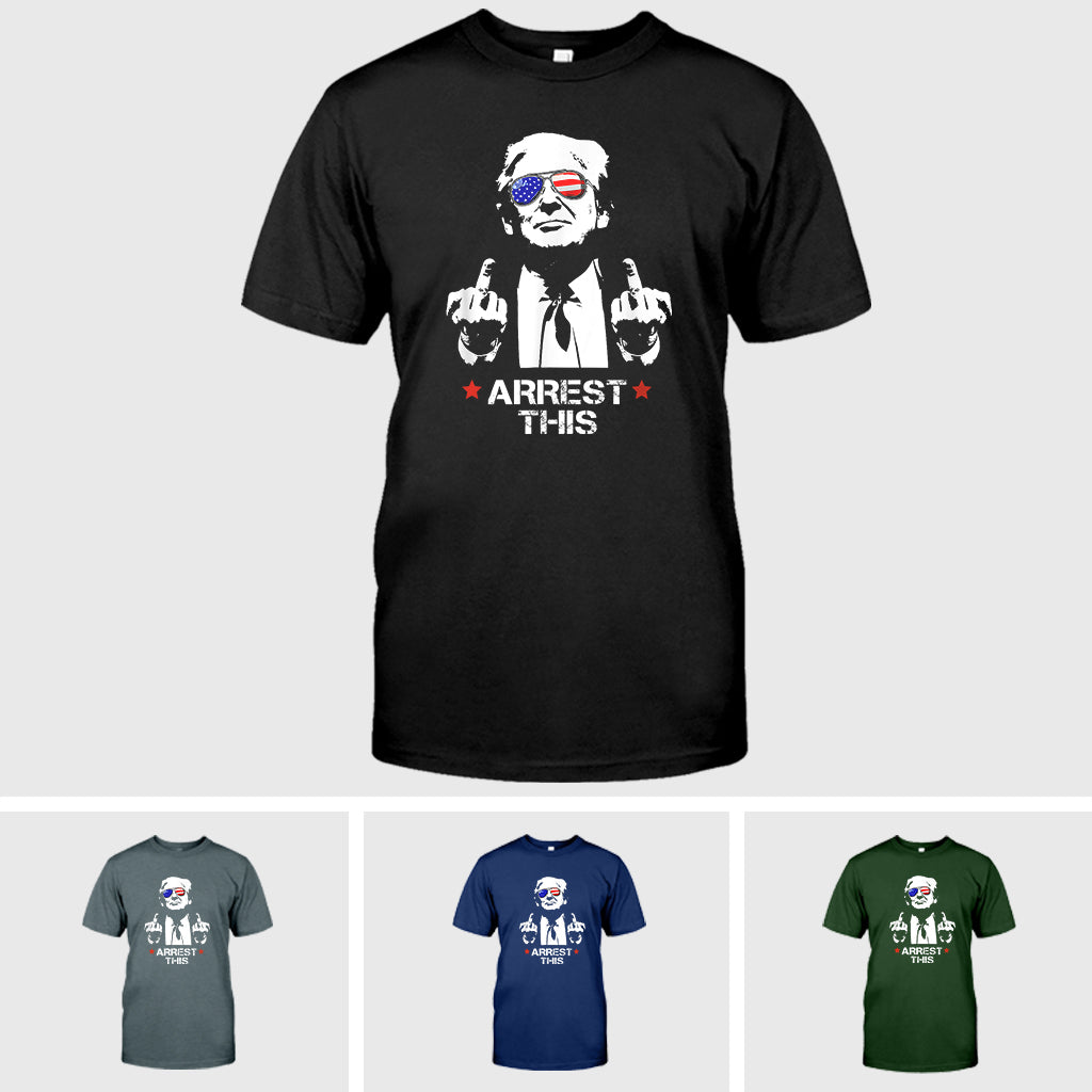 Donald Trump – Verhaftungs-T-Shirt (lustig!), Wahlkampf-Shirt 2024, MAGA Trump 2024-Shirt für Männer und Frauen