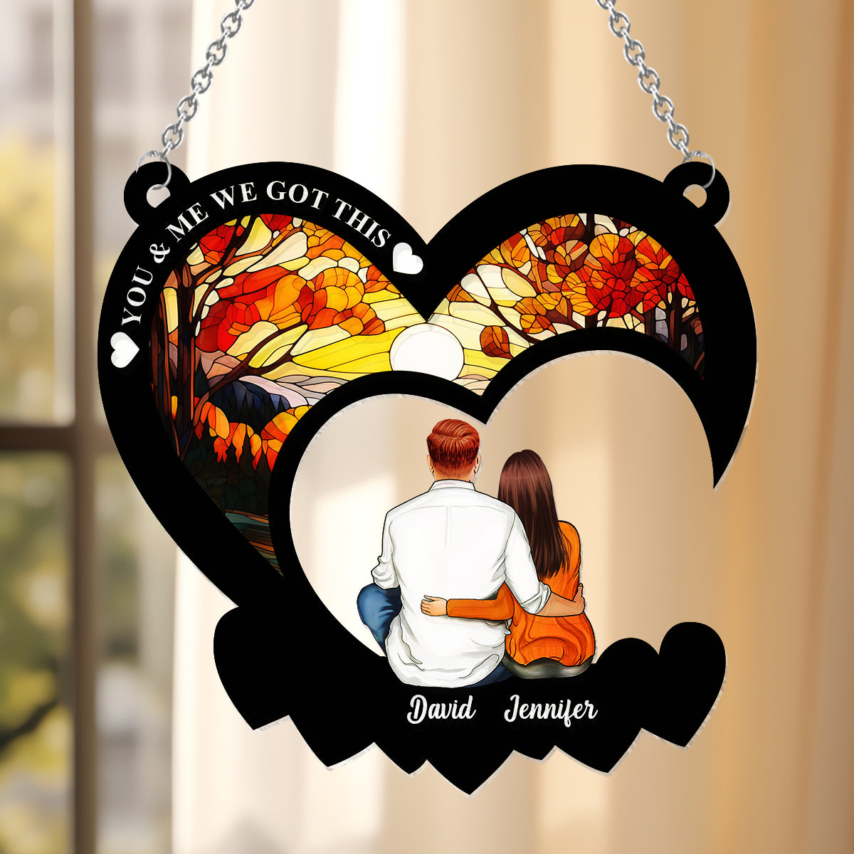 You & Me We Got This - Personalized Couple Window Hanging Suncatcher Ornament