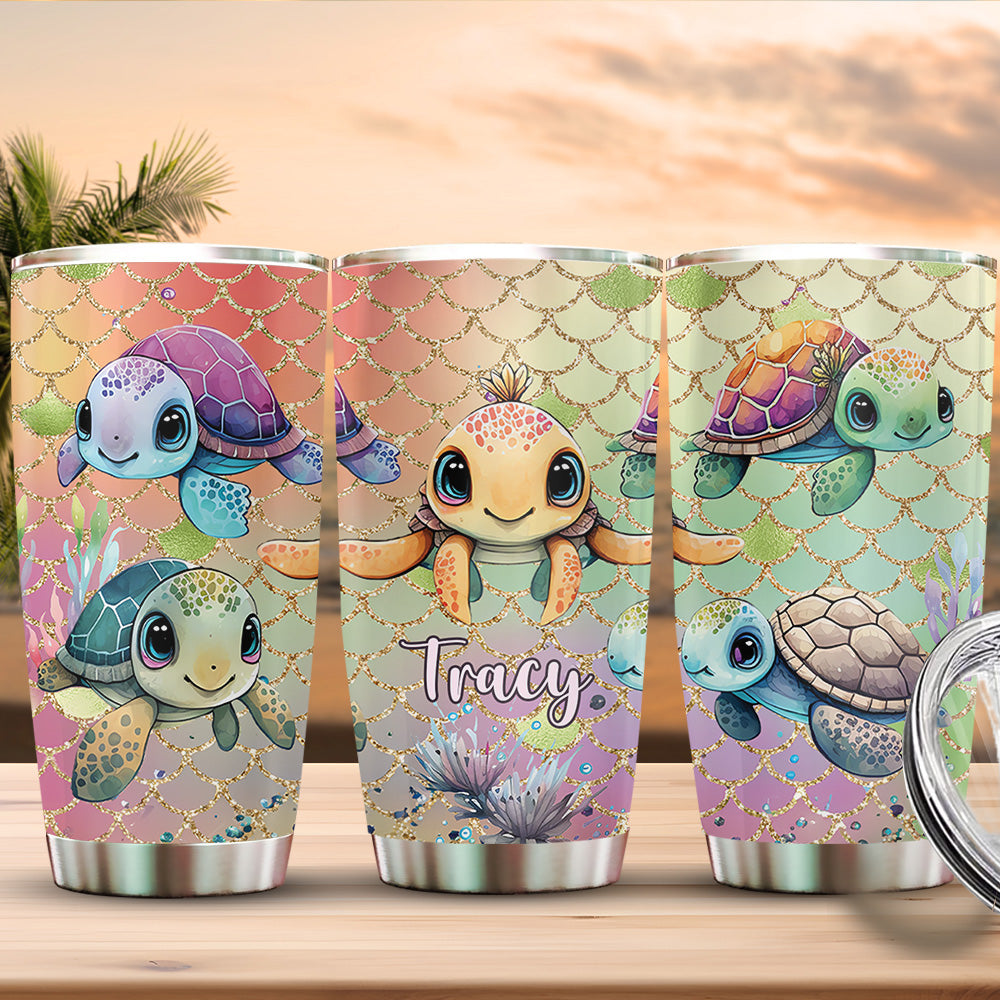 Cute Turtles - Personalized Turtle Tumbler