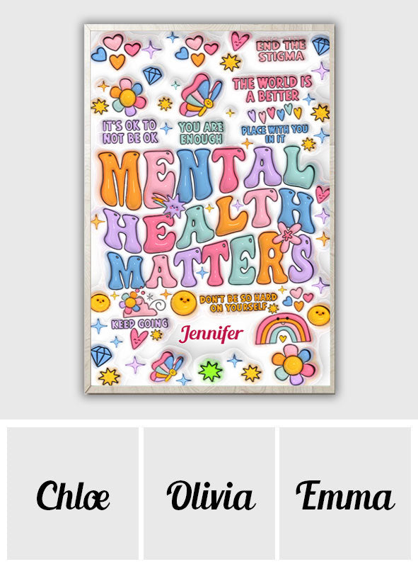 Mental Health Matter - Personalized Mental Health Awareness Canvas And Poster