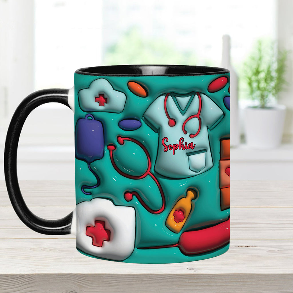 Puffy Nurse Mug - Personalized Nurse Accent Mug