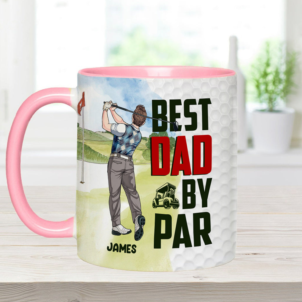 Best Dad by Par - Personalized Golf Accent Mug