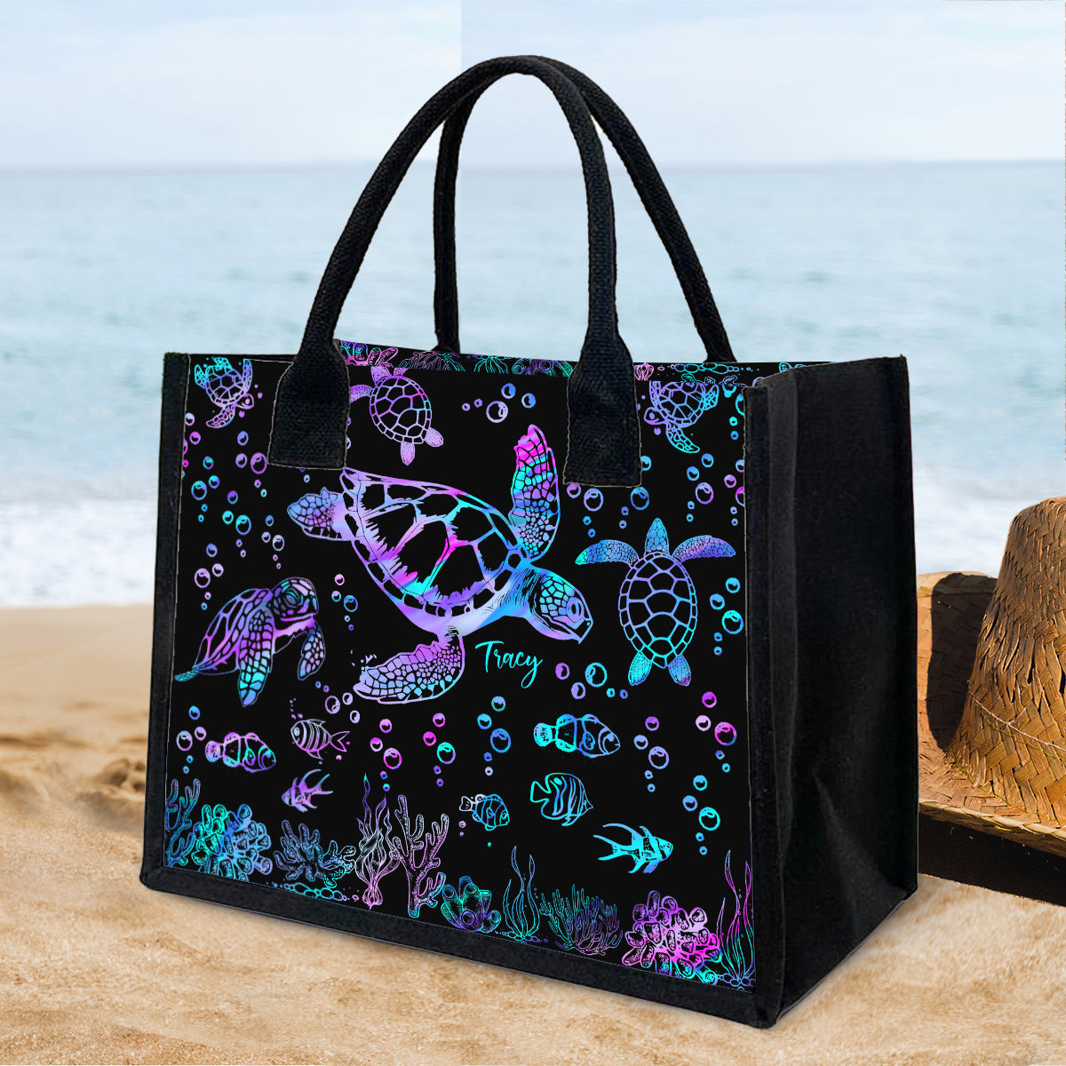 Sea Turtles - Personalized Turtle Canvas Tote Bag