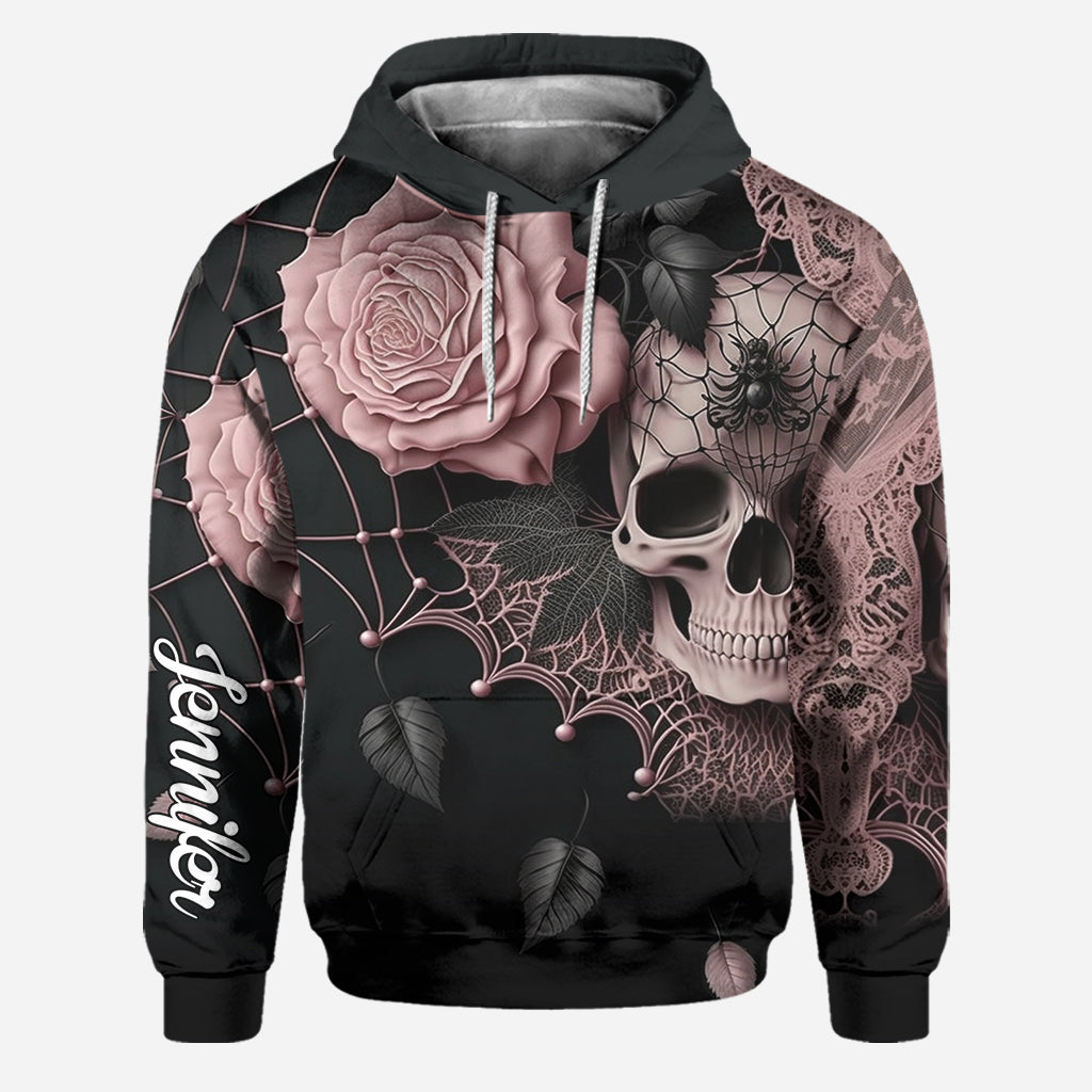 Roses And Skull - Personalized Skull Hoodie and Leggings