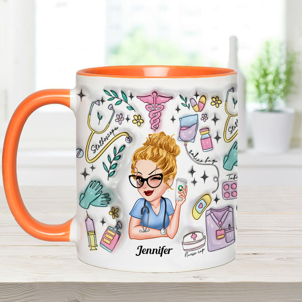 Doing Nurse Stuff - Personalized Nurse Accent Mug