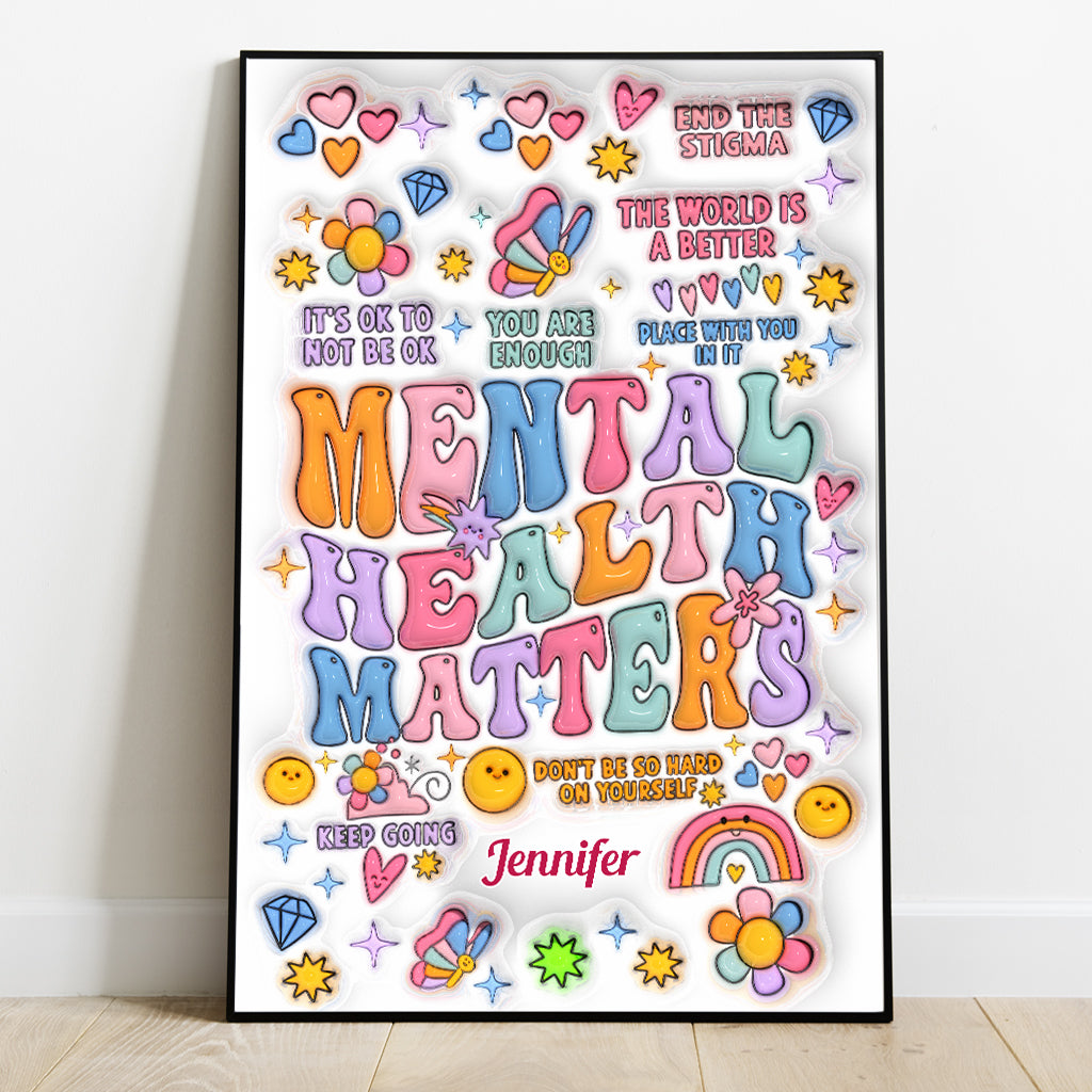 Mental Health Matter - Personalized Mental Health Awareness Canvas And Poster