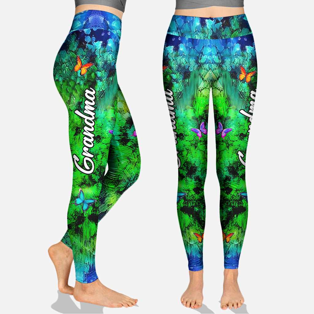 Love Being Grandma Beautiful Butterflies - Personalized Grandma Hoodie and Leggings