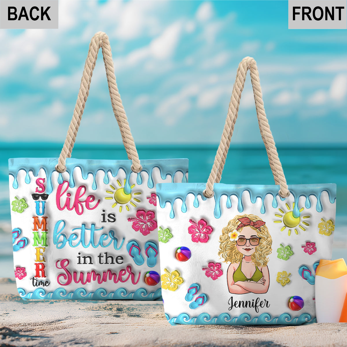 Life Is Better In Summer - Personalized Sea Lover Beach Bag