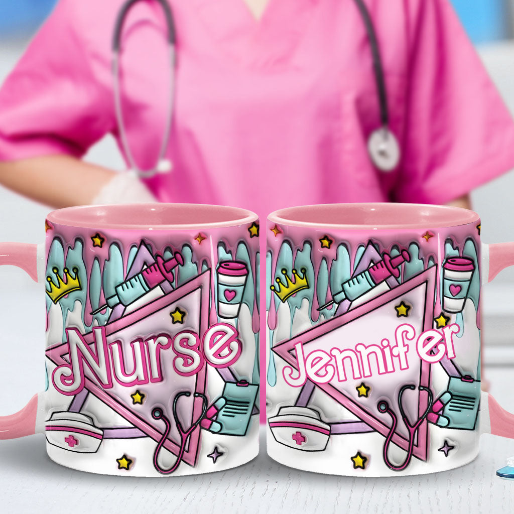 Nurse Life Pink Doll - Personalized Nurse Accent Mug