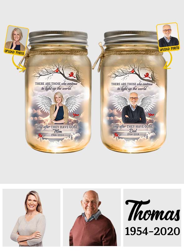 Light Up The World Sympathy Gift - Personalized Memorial Mason Jar Light