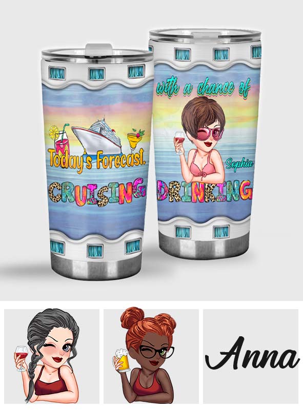 Heutige Wettervorhersage: Kreuzfahrt mit der Möglichkeit, etwas zu trinken – personalisierter Kreuzfahrtbecher